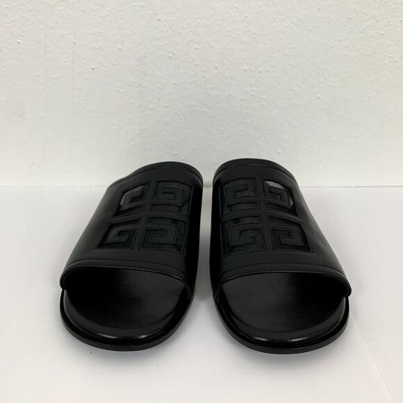 NEW Givenchy 4G Cut-Out Leather Flat Sandals in Black Size US 6 AUTHENTIC - Picture 5 of 12